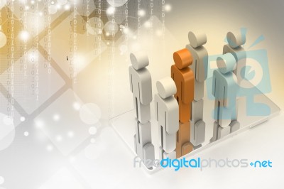 Tablet Pc Computer With Business People Stock Image