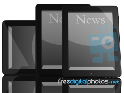 Tablet Pc with news text Stock Image