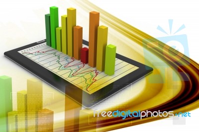 Tablets With A Bar Graph Stock Image