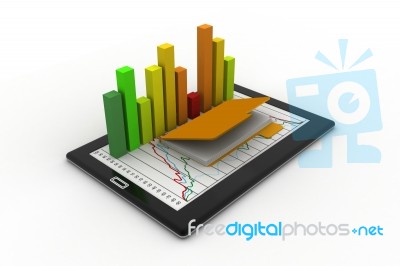 Tablets With A Bar Graph Stock Image