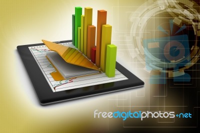 Tablets With A Bar Graph Stock Image