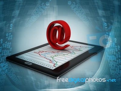 Tablets With Email Symbol Stock Image