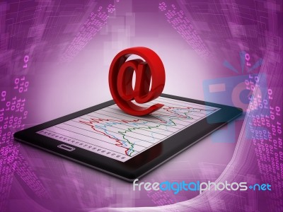 Tablets With Email Symbol Stock Image