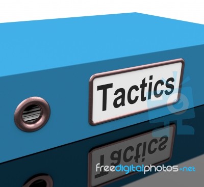 Tactics File Shows Strategy Schemes And Paperwork Stock Image