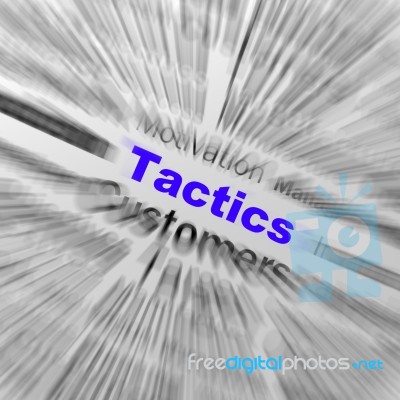 Tactics Sphere Definition Displays Management Plan Or Strategy Stock Image