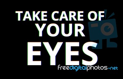 Take Care Of Your Eyes Chromatic Aberration Illustration Background Stock Photo