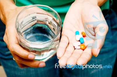 Take Medicine Stock Photo