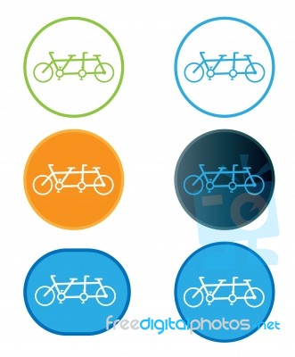 Tandem Bicycle  Icon Stock Image