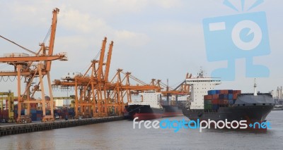 Tanker Ship On Port Stock Photo