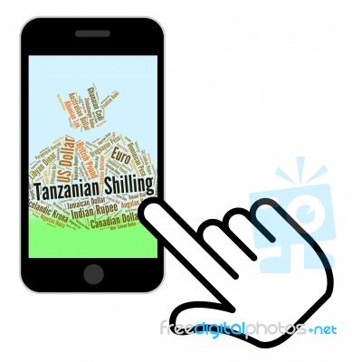 Tanzanian Shilling Means Forex Trading And Coin Stock Image