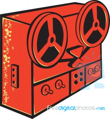 Tape Recorder Reel Cassette Deck Retro Stock Image