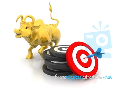 Target And  Business Bul Stock Image