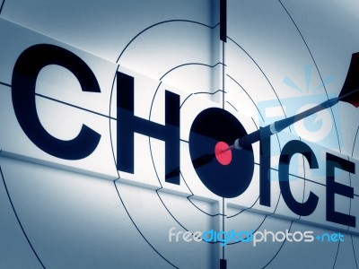 Target Choice Shows Two-way Path Decision Stock Image