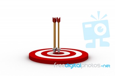 Target Hit With Three Arrows Stock Image