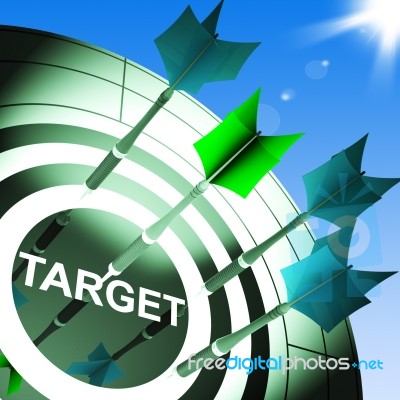 Target On Dartboard Showing Successful Shooting Stock Image