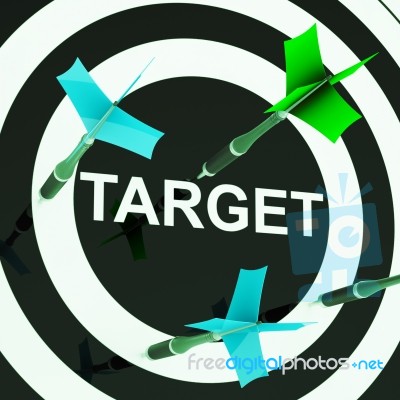 Target On Dartboard Shows Efficient Shooting Stock Image