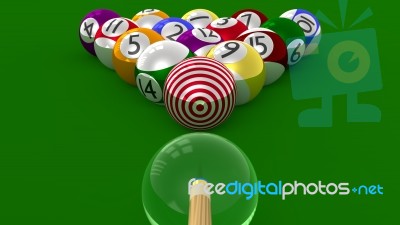 Target Pool - 8 Ball Focused As The Ultimate Goal Stock Image