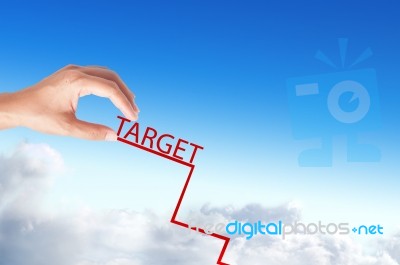 Target Red Graph Stock Photo