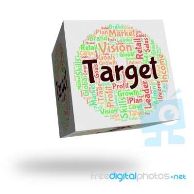 Target Word Indicates Desired Result And Aim Stock Image
