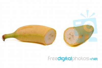 Tasty Banana Fruit Isolated On White Background Stock Photo