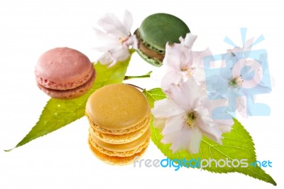 Tasty Colorful Macaroons Stock Photo