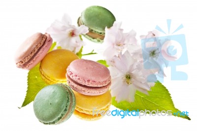 Tasty Colorful Macaroons Stock Photo