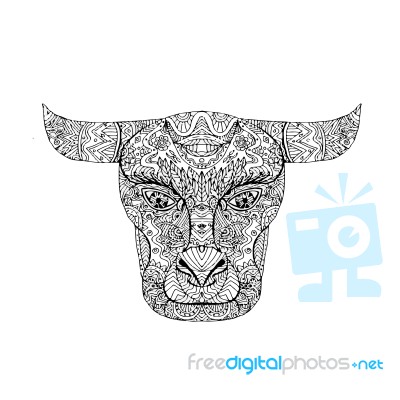 Taurus Bull Head Mandala Stock Image