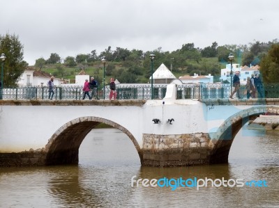 Tavira, Southern Algarve/portugal - March 8 : Bridge Over The Ri… Stock Photo