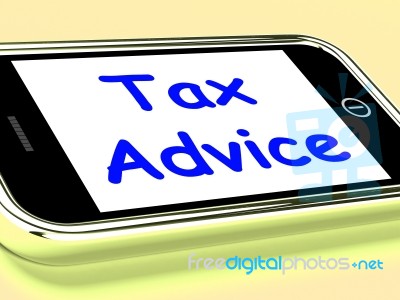 Tax Advice On Phone Shows Taxation Help Online Stock Image