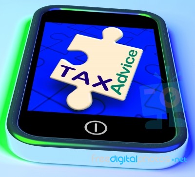 Tax Advice Phone Message Shows Taxation Help Online Stock Image