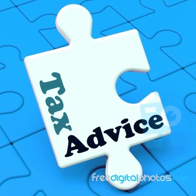 Tax Advice Puzzle Shows Taxation Irs Help Stock Image