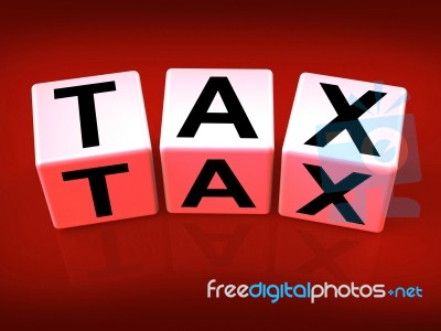 Tax Blocks Show Taxation And Duties To Irs Stock Image