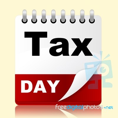 Tax Day Indicates Irs Reminder And Planner Stock Image