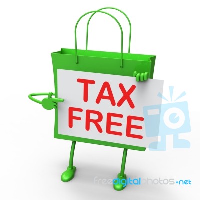 Tax Free Bag Represents Duty Exempt Discounts Stock Image