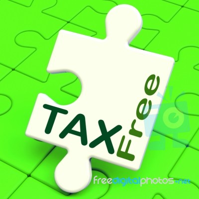 Tax Free Puzzle Means Untaxed Or Duty Excluded Stock Image