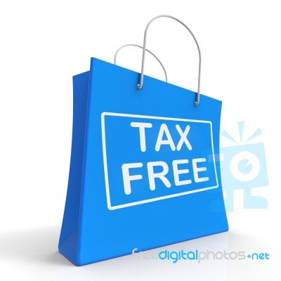 Tax Free Shopping Bag Shows No Duty Taxation Stock Image