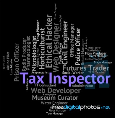 Tax Inspector Means Employment Career And Taxpayer Stock Image