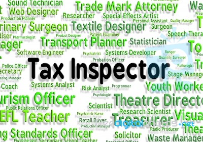 Tax Inspector Means Taxpayer Supervisor And Hire Stock Image