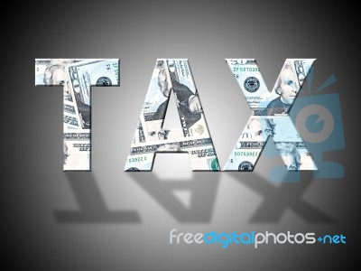 Tax Letters Shows American Dollars And Cash Stock Image