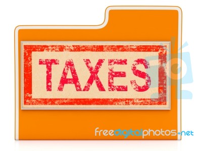 Taxes File Indicates Administration Duties And Duty Stock Image