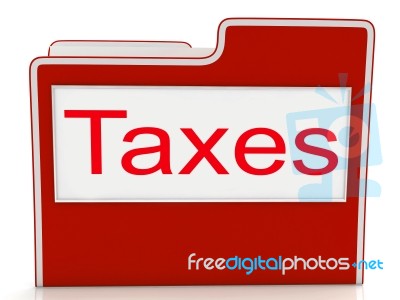 Taxes File Means Duties Duty And Taxpayer Stock Image