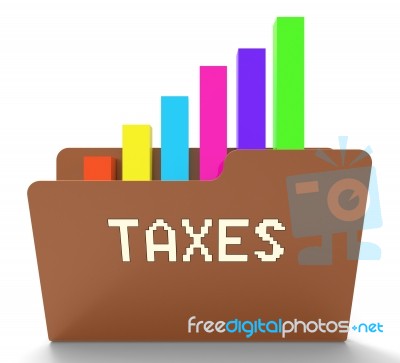 Taxes File Shows Irs Taxation 3d Rendering Stock Image