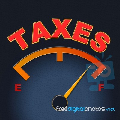 Taxes Gauge Represents Irs Duties And Taxation Stock Image