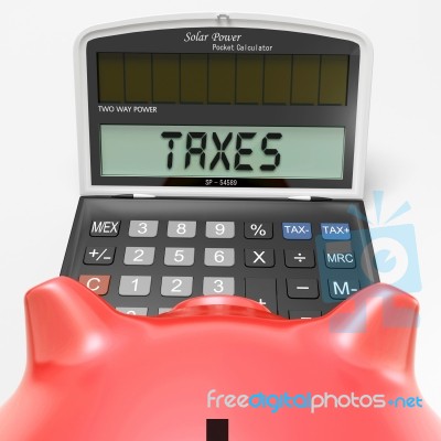 Taxes On Calculator Shows Hmrc Return Due Stock Image