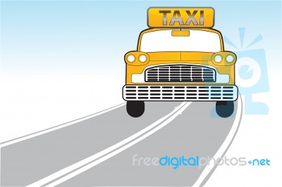Taxi On The Way Stock Image