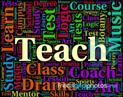 Teach Word Meaning Give Lessons And Instruct Stock Image
