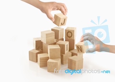 Teamwork & Collaboration Concept On Isolated Background Stock Photo