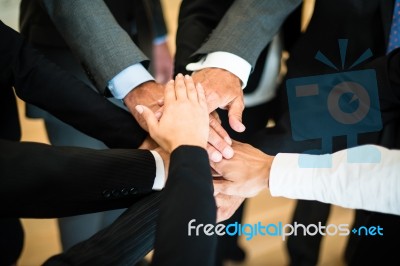 Teamwork - Stack Of Hands Stock Photo