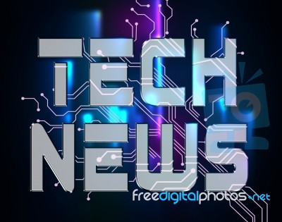 Tech News Shows Social Media And Electronics Stock Image