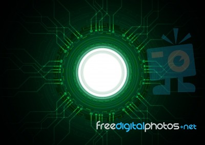 Technology Abstract Circle Circuit  Background Stock Image